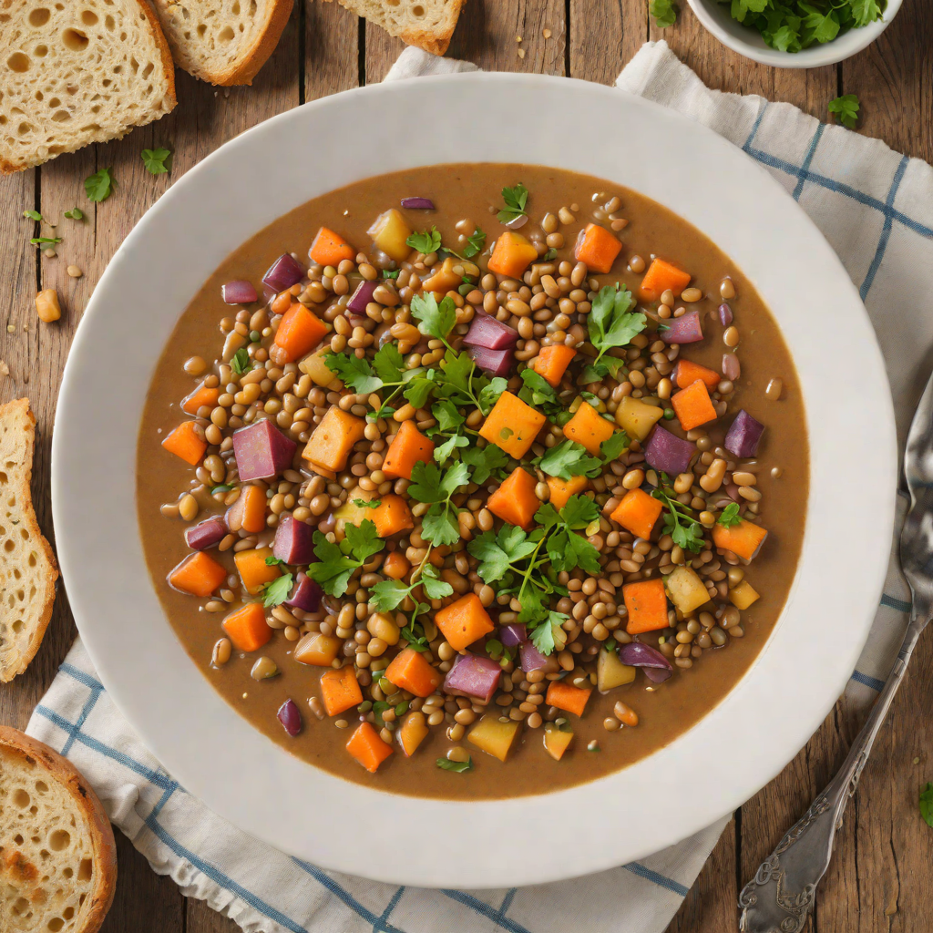 One-Pot Fallout Shelter Lentil Stew with Root Vegetables