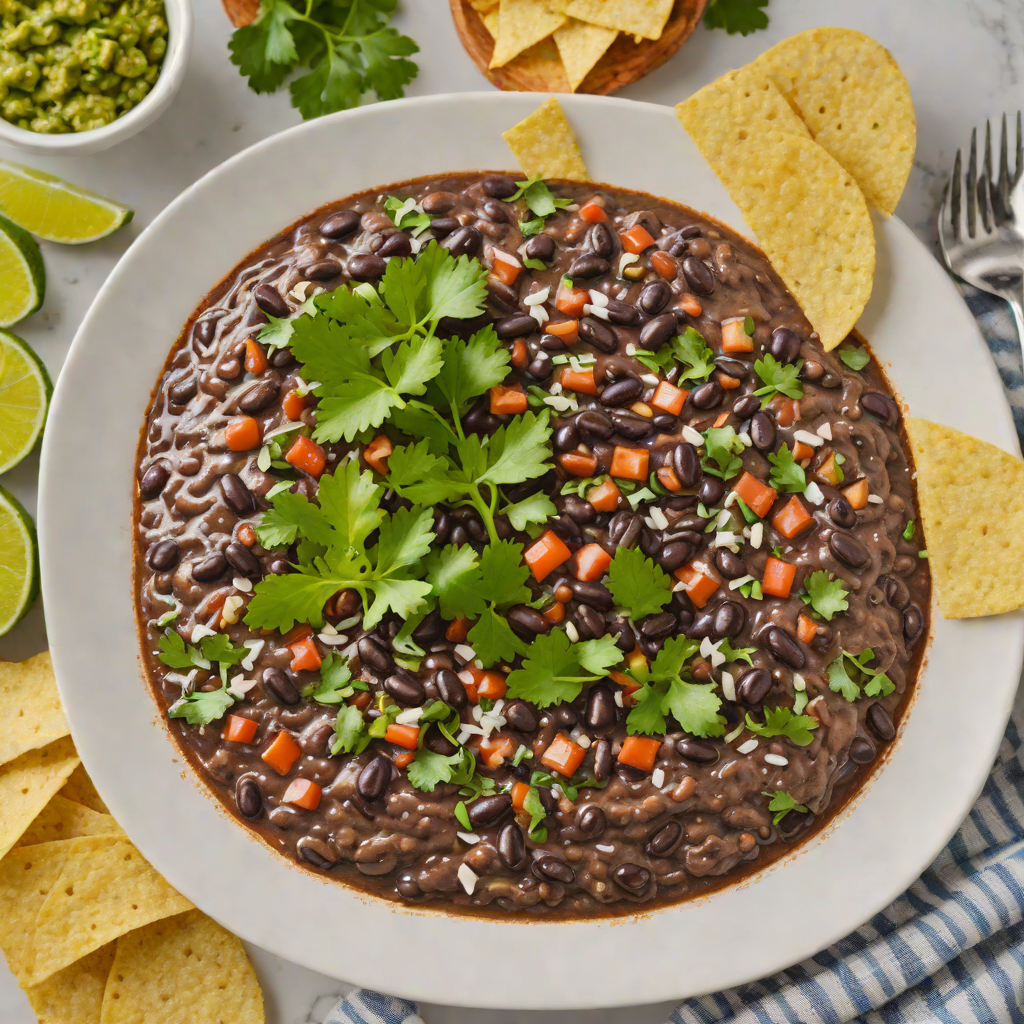 Tex-Mex Black Bean Dip with Roasted Garlic and Cilantro