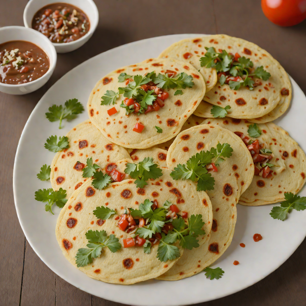 Tomato and Cilantro Pupusas with Refried Beans