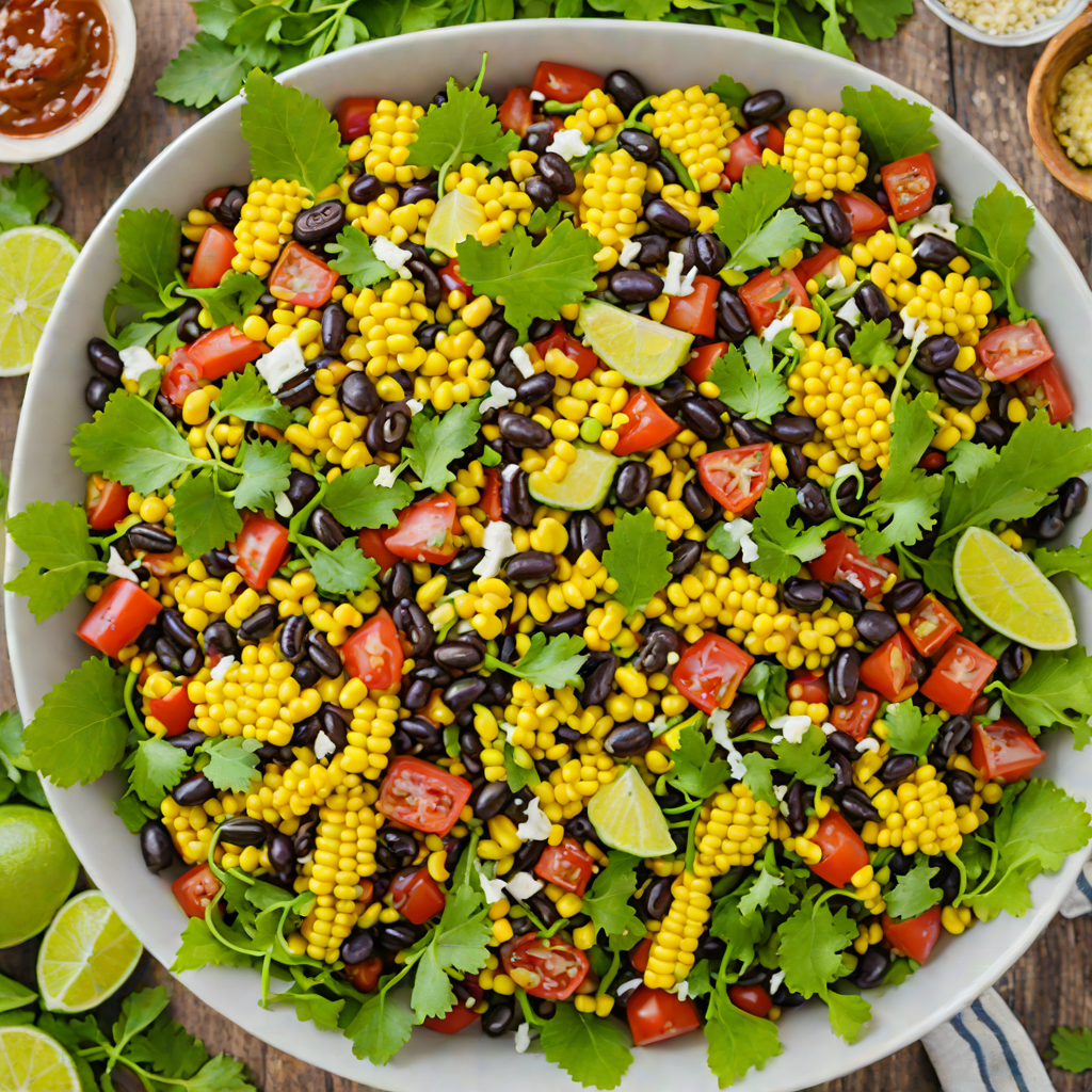 Spicy Tex-Mex Black Bean and Corn Salad with Lime Dressing