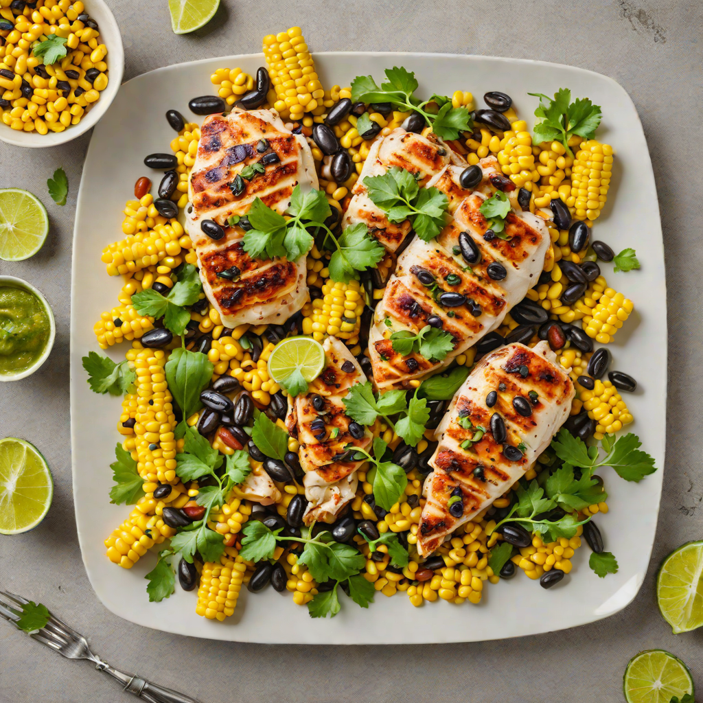 Sheet Pan Poblano Chicken with Roasted Corn and Black Beans