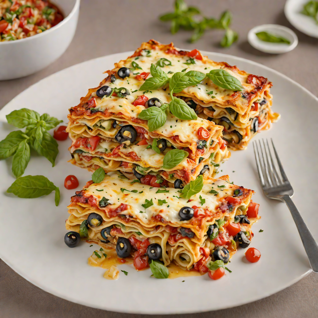 Baked Fourth Layer Mediterranean Vegetable Lasagna