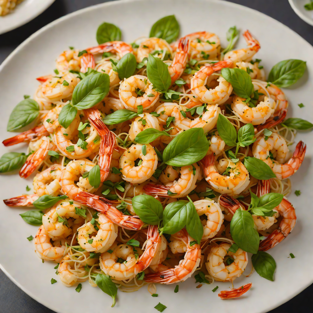 Stir-Fried Shrimp with Garlic and Basil