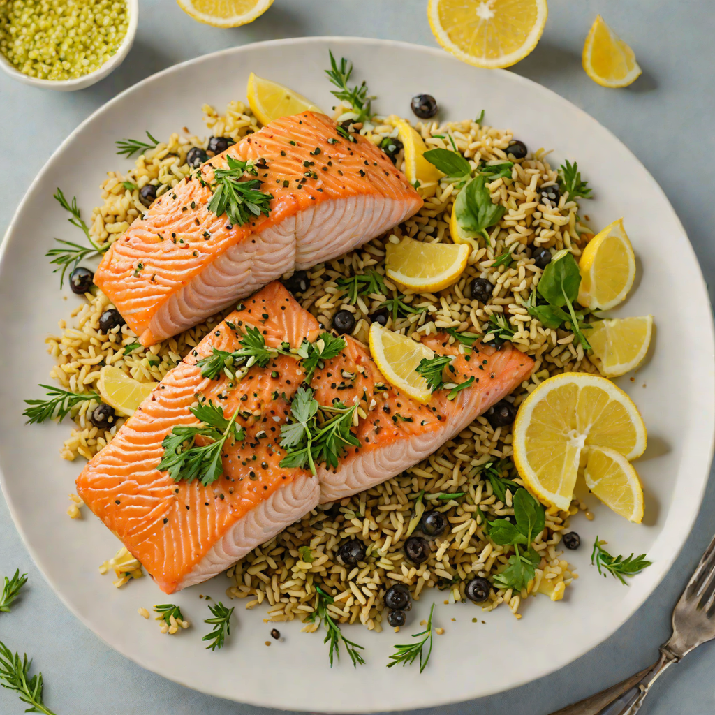 Pan-Seared Salmon with Lemon Caper Butter and Garlic Herb Quinoa