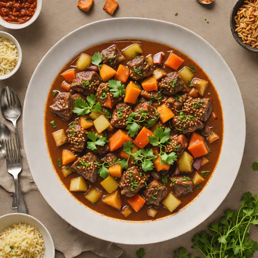 Slow Cooker Harissa-Spiced Lamb Stew with Root Vegetables