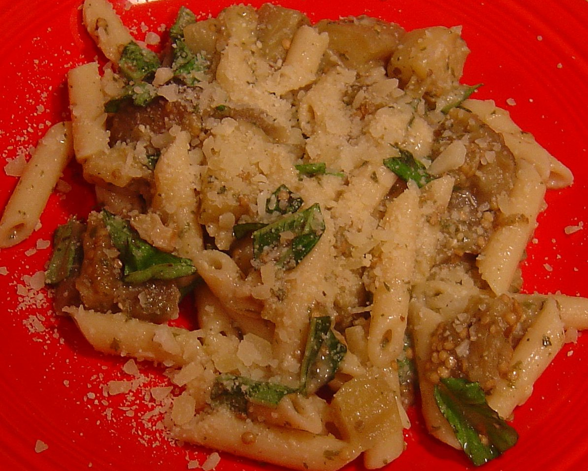 Lemon Garlic Eggplant Pasta