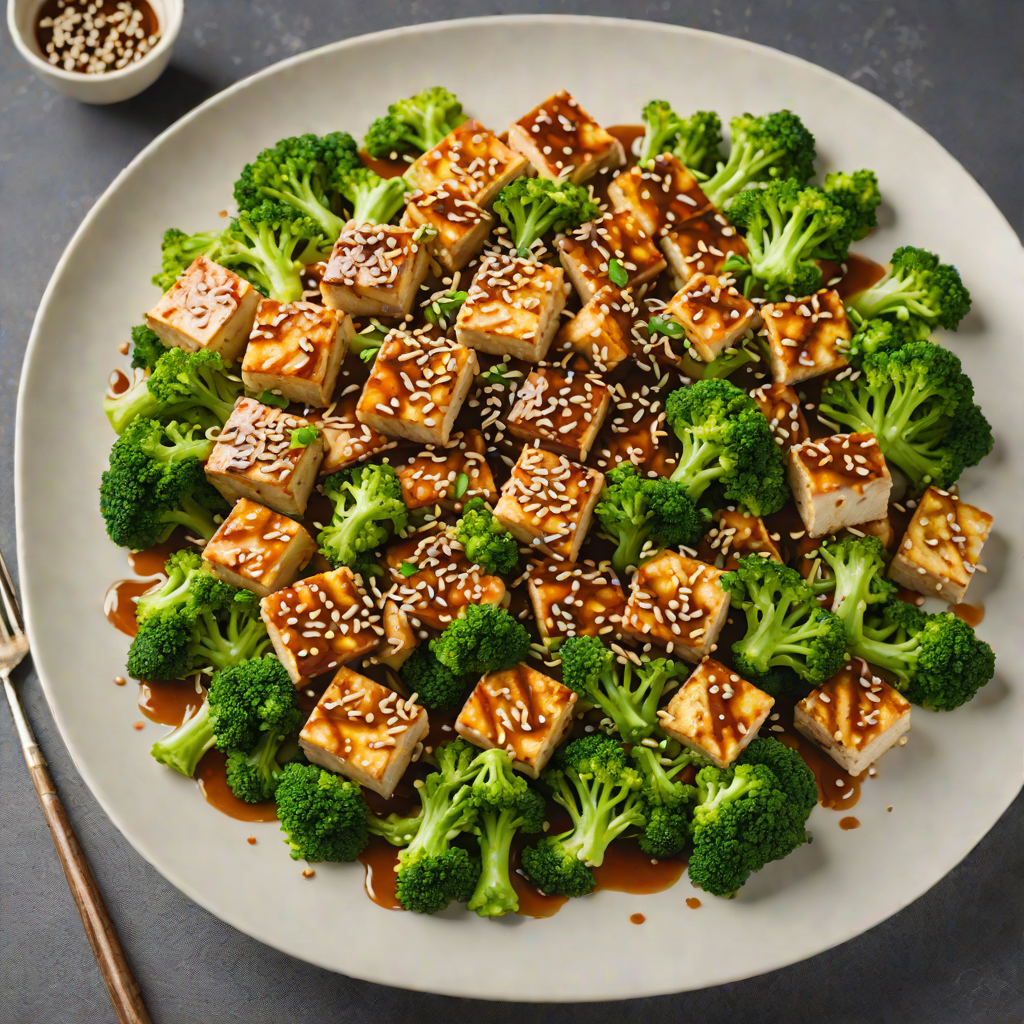 Stir-Fried Tofu with Ginger-Garlic Broccoli and Sesame Soy Glaze