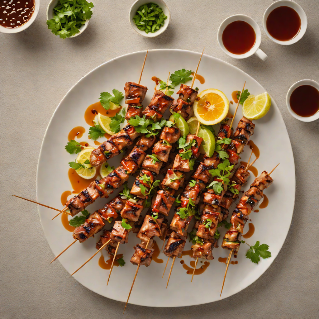 Vinegar-Marinated Grilled Pork Skewers with Annatto Oil