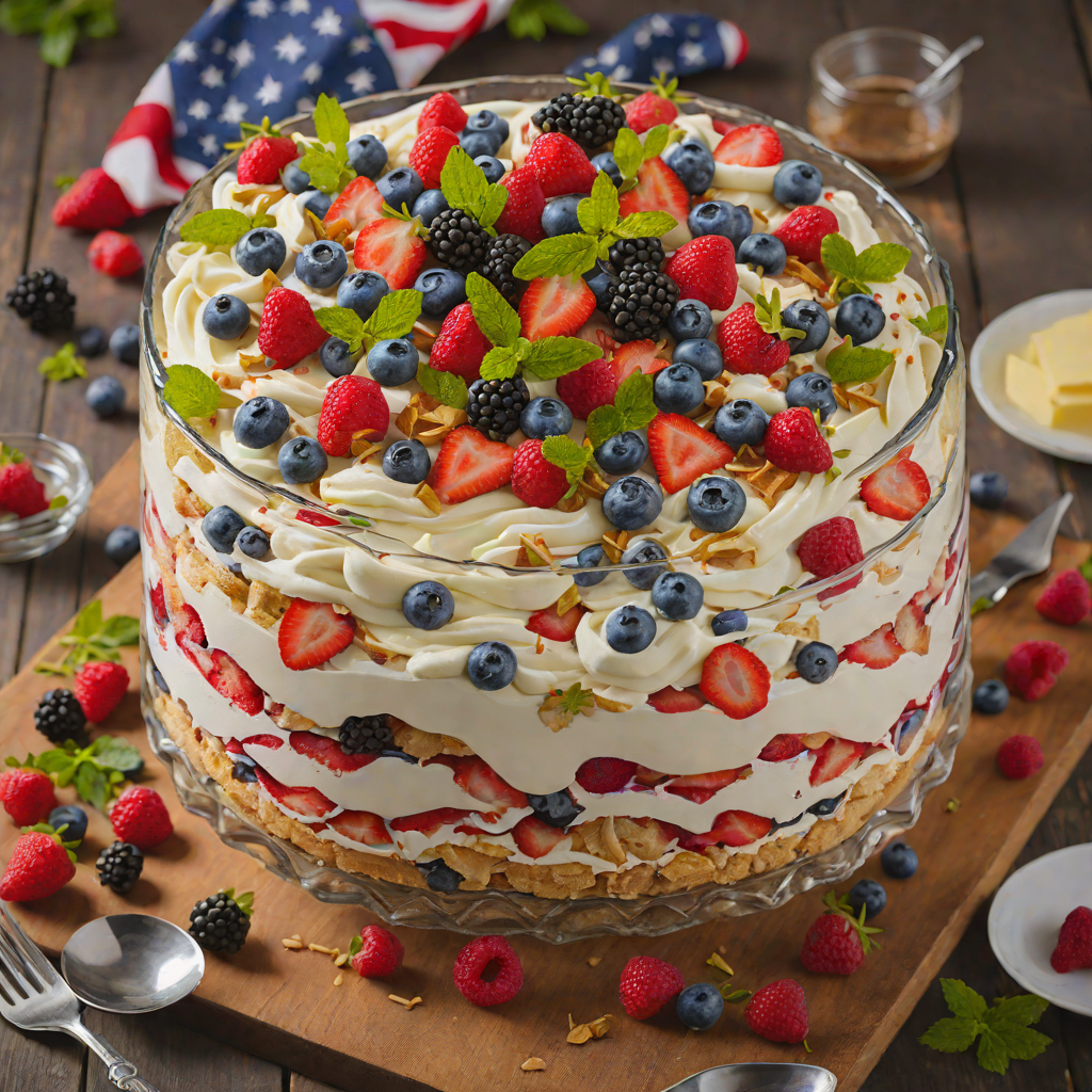 Star-Spangled Berry Trifle with Vanilla Cream