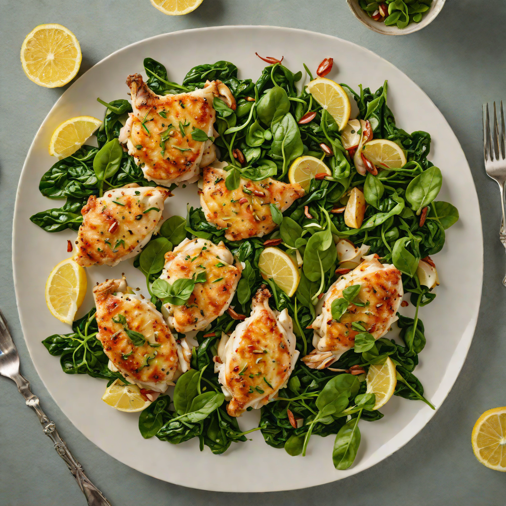 Sautéed Chicken with Zesty Lemon and Garlic Spinach