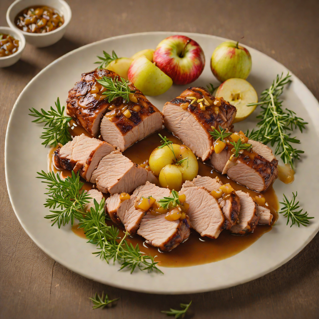 Authentic Herb-Roasted Pork Tenderloin with Apple Compote