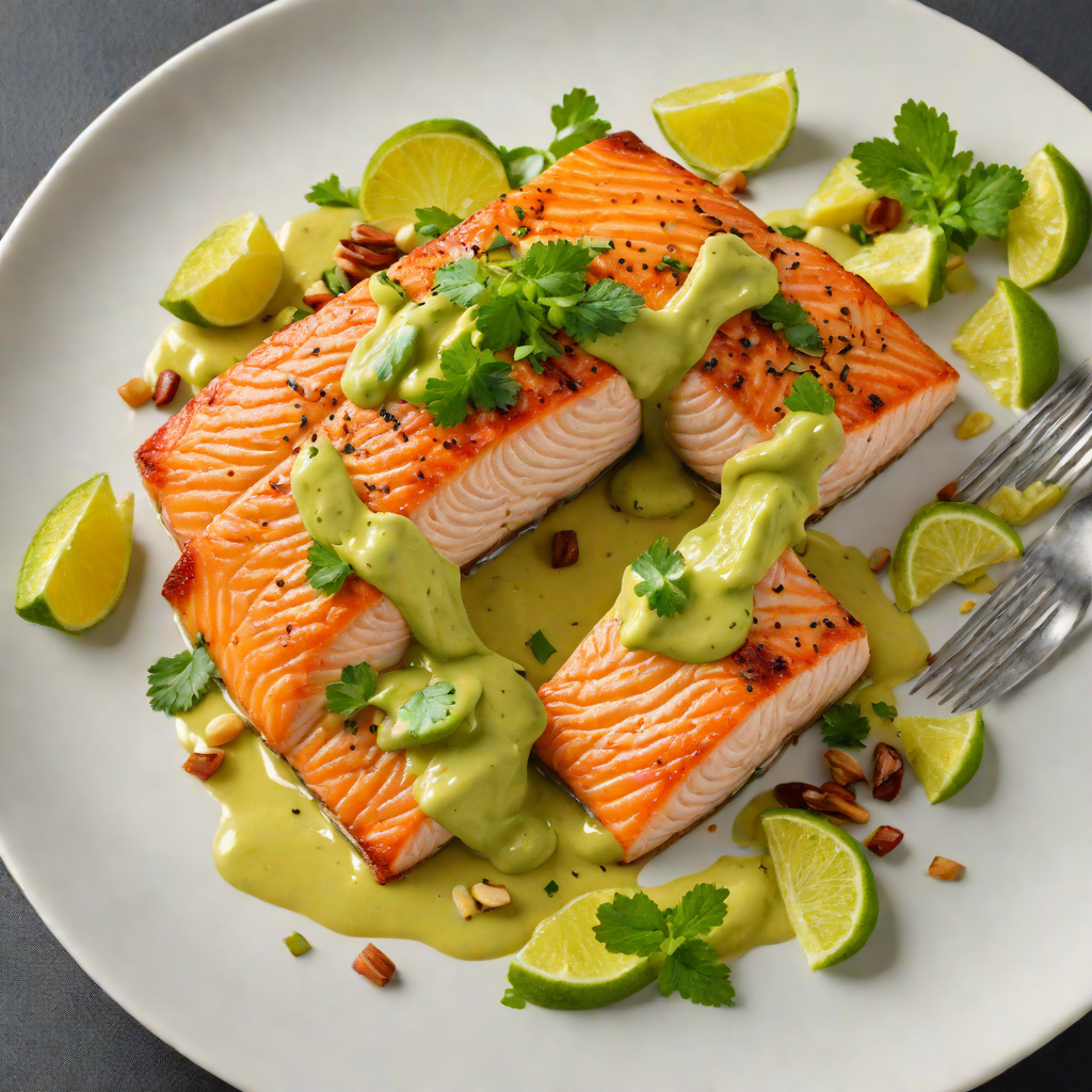Pan-Roasted Salmon with Tequila-Lime Avocado Sauce