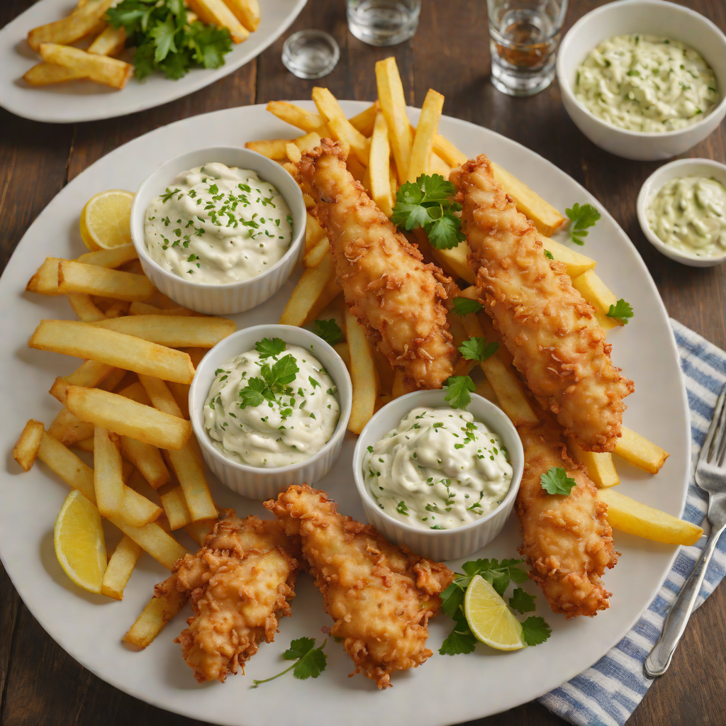 Craft Beer-Battered Fish and Chips with Herb Tartar Sauce