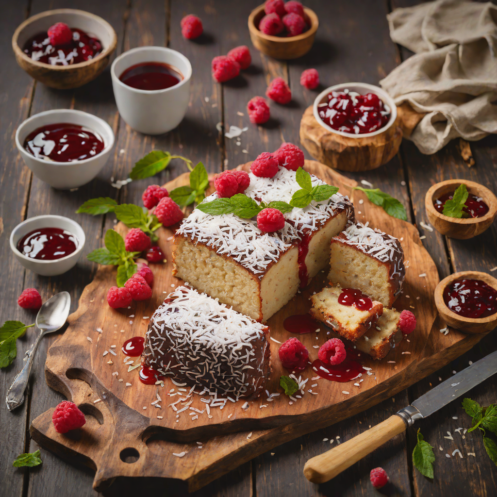 Lamington-Inspired Coconut Sponge Cake with Raspberry Jam