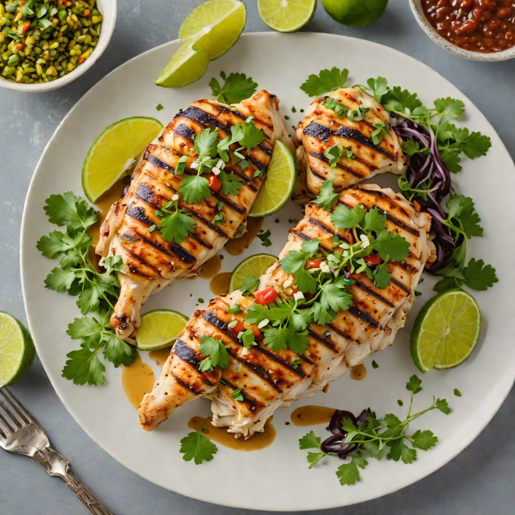 Grilled Tequila-Lime Chicken with Roasted Poblano Salsa