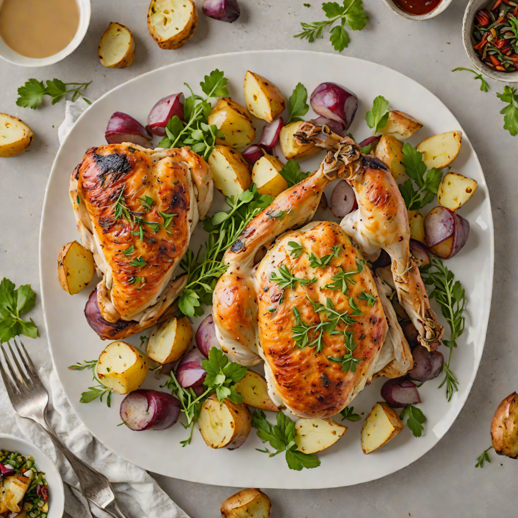 Sheet Pan Herb-Roasted Chicken with Tri-Color Potatoes
