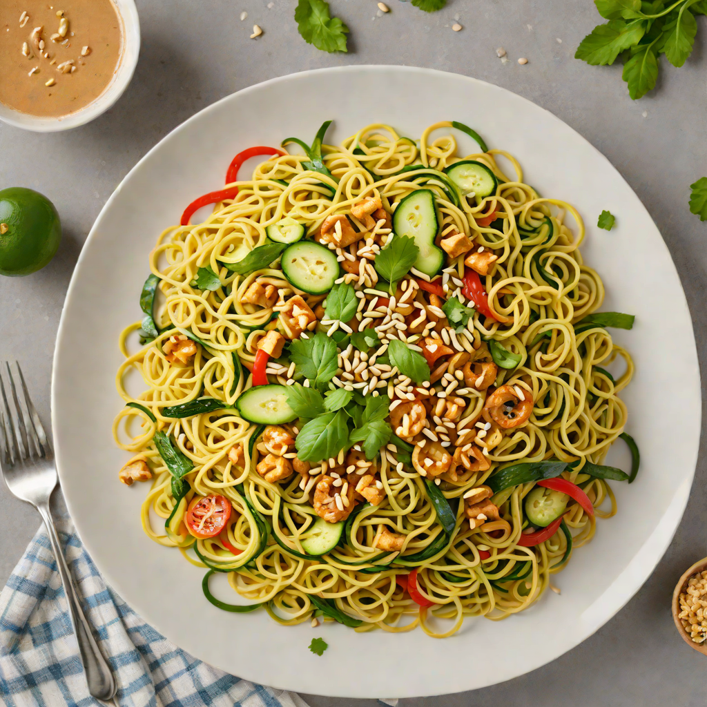Zucchini Noodle Stir-Fry with Creamy Peanut Sauce