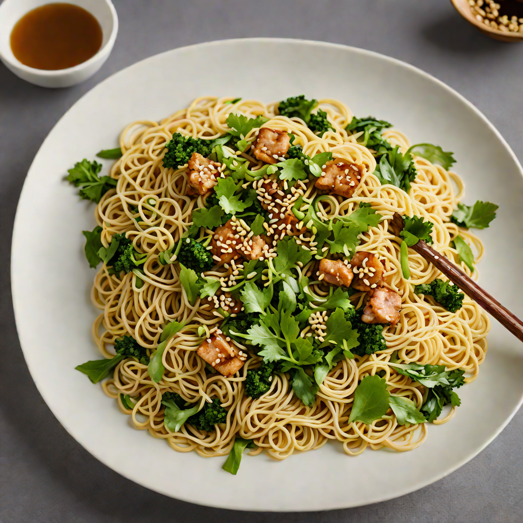 Shanghai-Style Scallion Oil Noodles with Soy-Dressed Greens