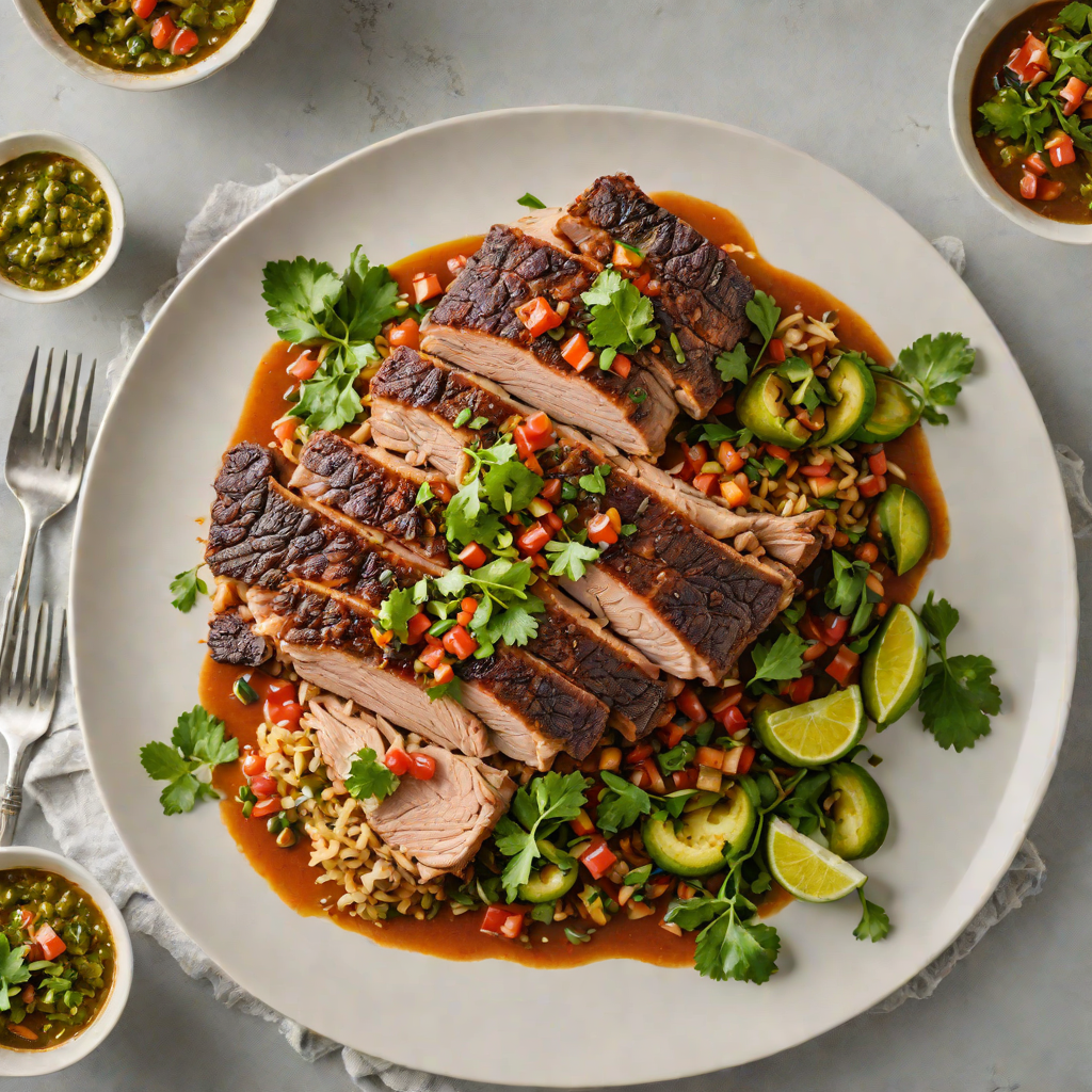 Seared Achiote-Spiced Pork Shoulder with Roasted Poblano Salsa