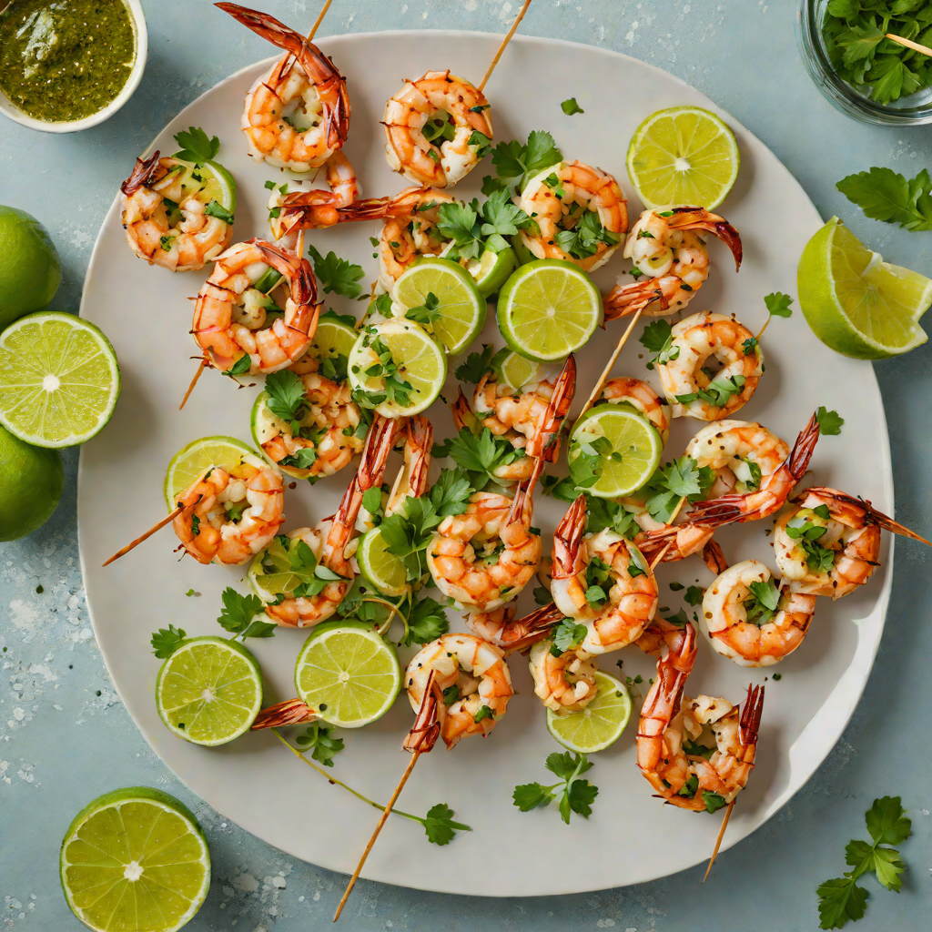 Grilled Mezcal-Infused Shrimp Skewers with Cilantro-Lime Butter