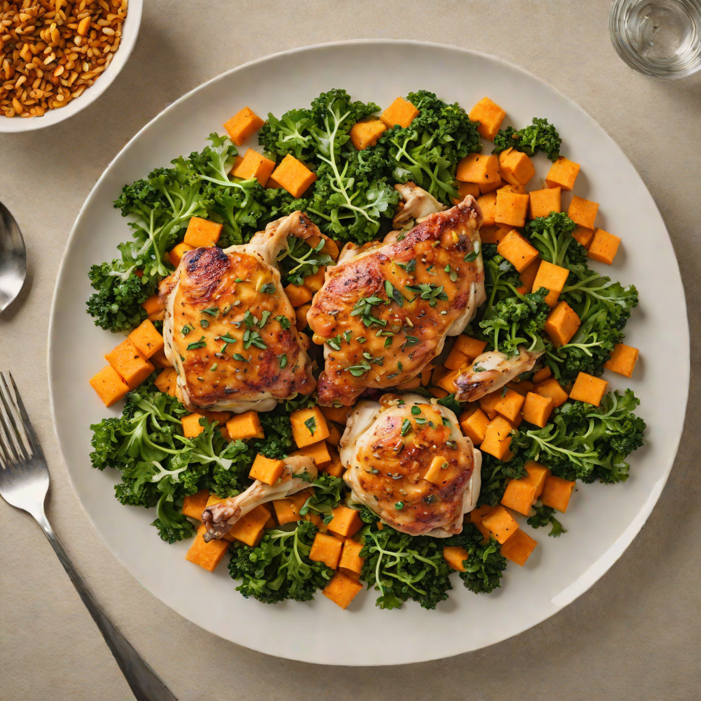 One-Pot Spiced Chicken with Sweet Potato and Kale