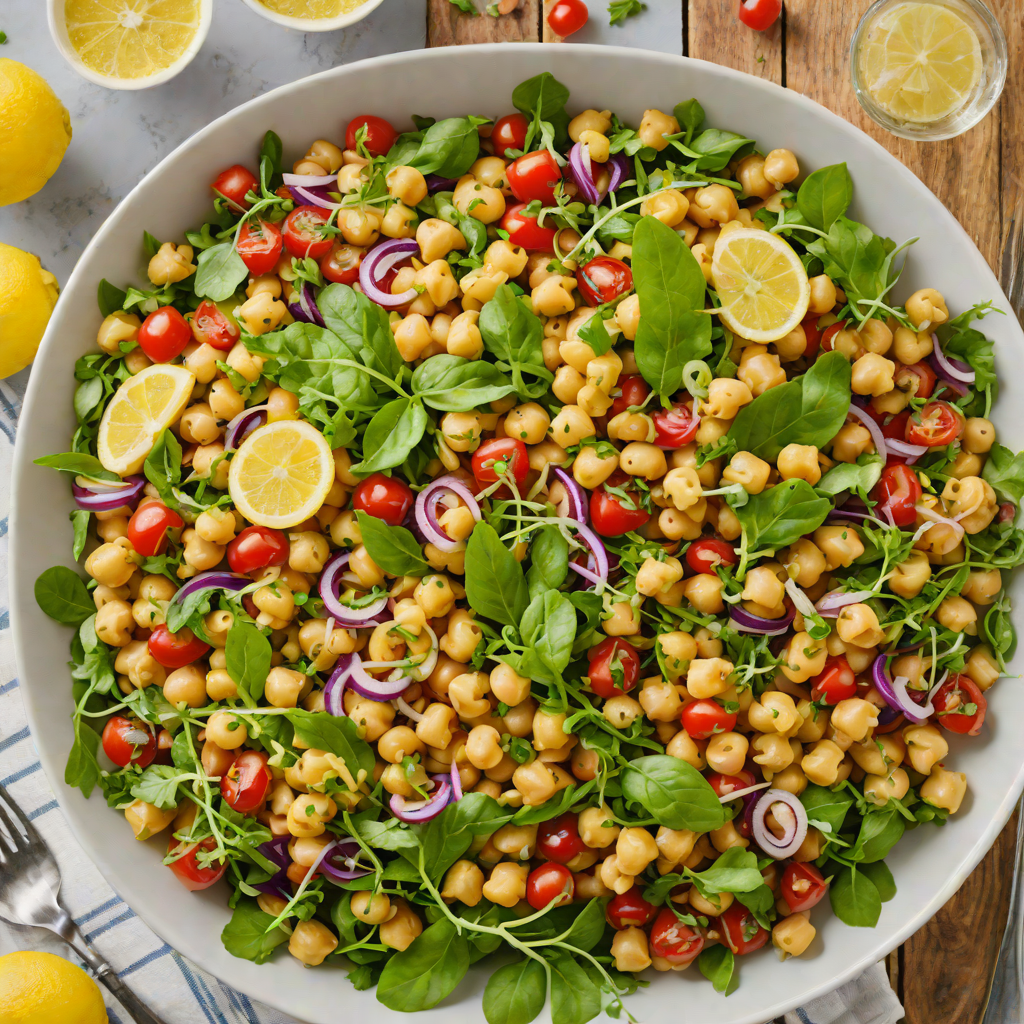 Regional-Inspired Mediterranean Chickpea Salad with Lemon Vinaigrette