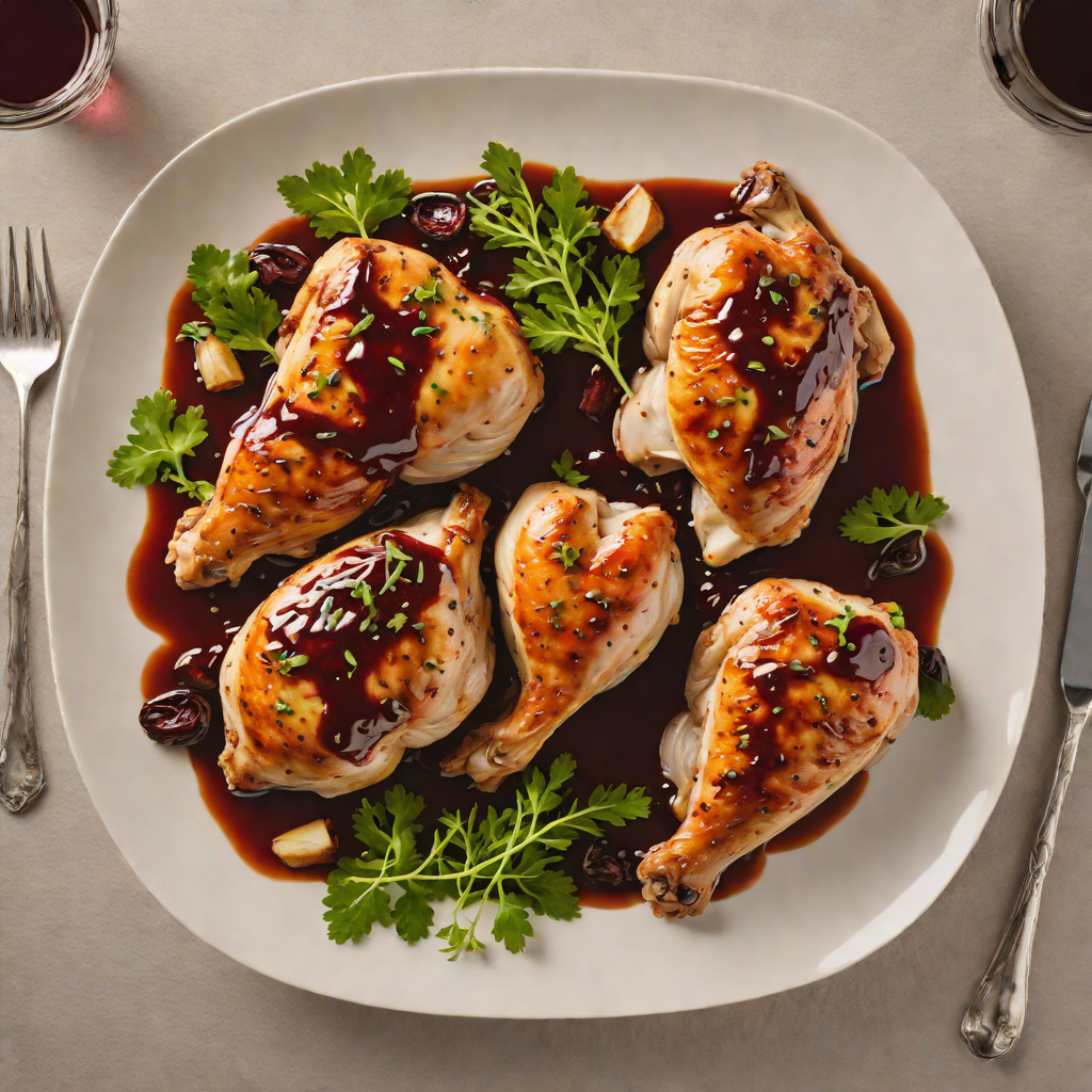 Pan-Roasted Chicken with Shallot and Red Wine Reduction
