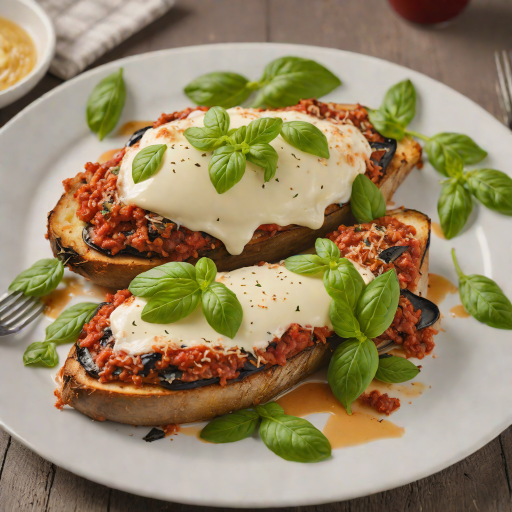 Oven-Baked Eggplant Parmesan with Basil and Mozzarella