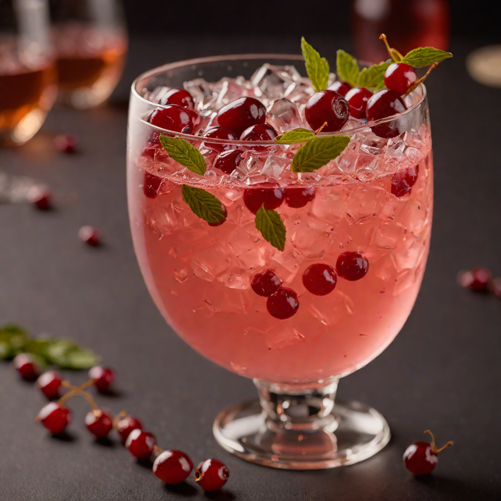Muddled Cranberry and Lingonberry Vilnius Fizz