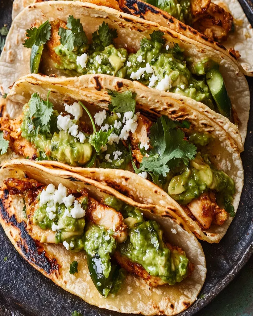 Charred Poblano and Mezcal Chicken Tacos