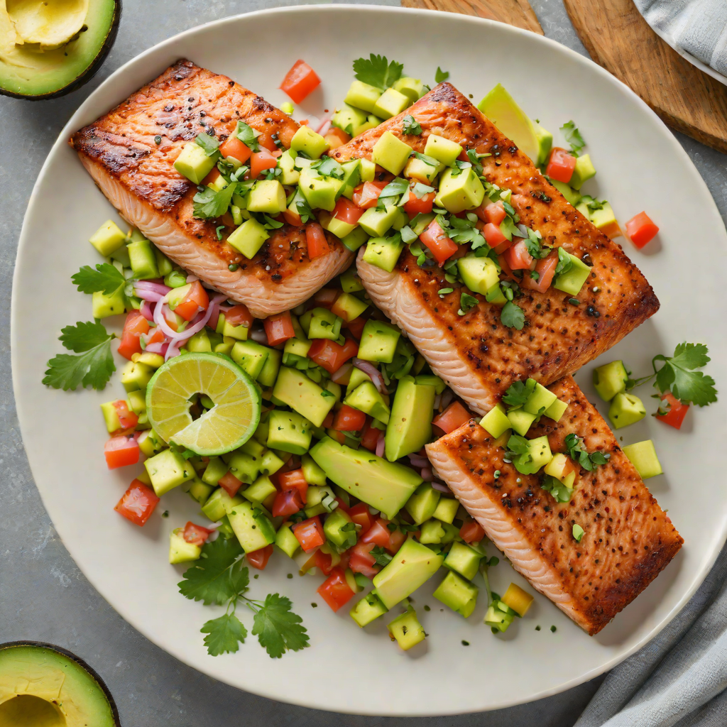Pan-Seared Chile-Spiced Salmon with Avocado Salsa