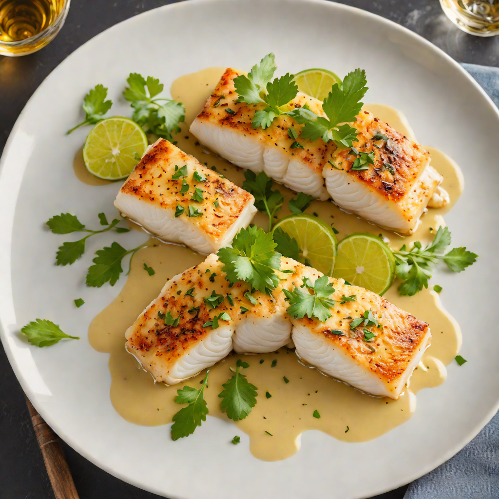 Pan-Seared Cod with Smoky Tequila-Lime Butter Sauce