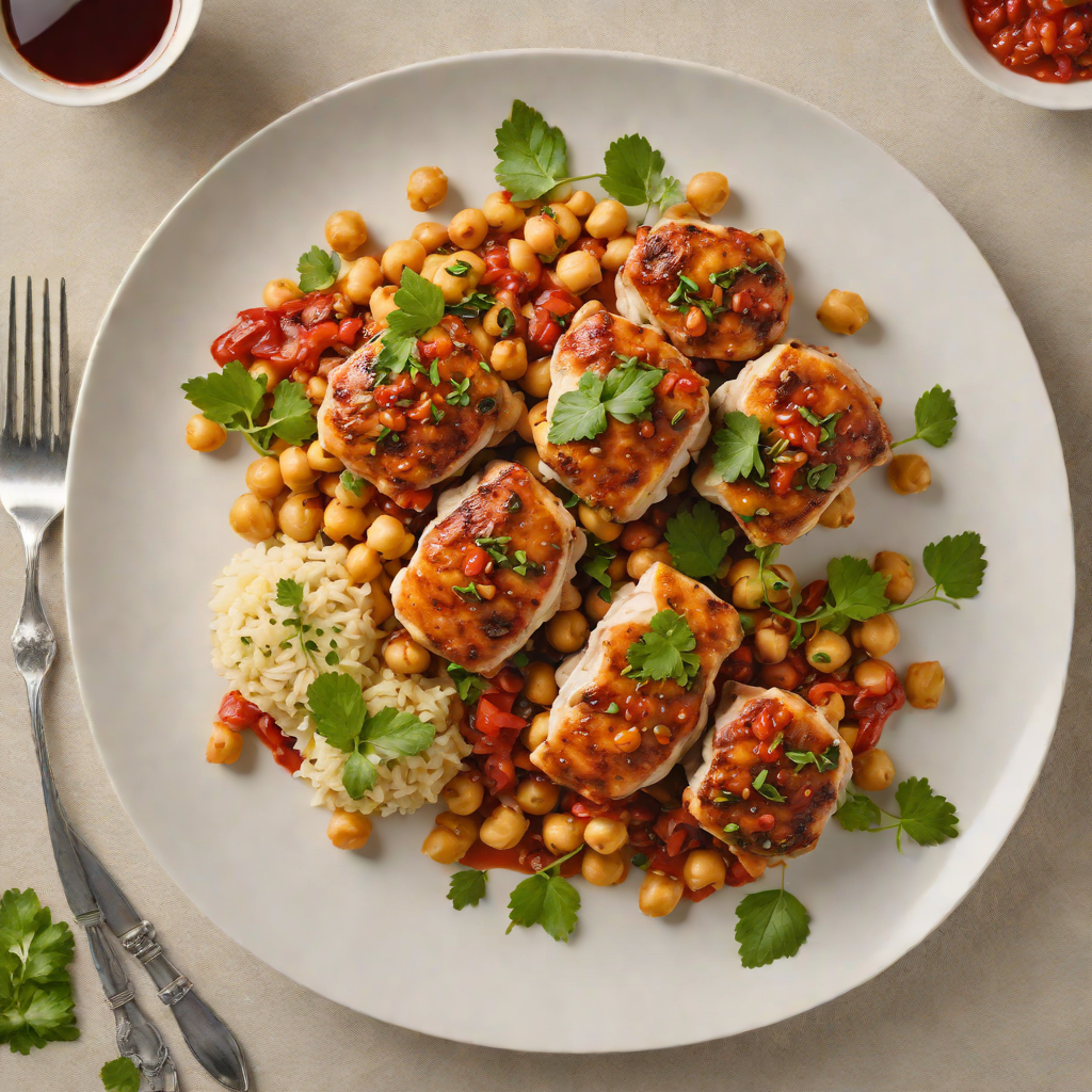 Pan-Seared Chicken Thighs with Harissa and Chickpea Ragout