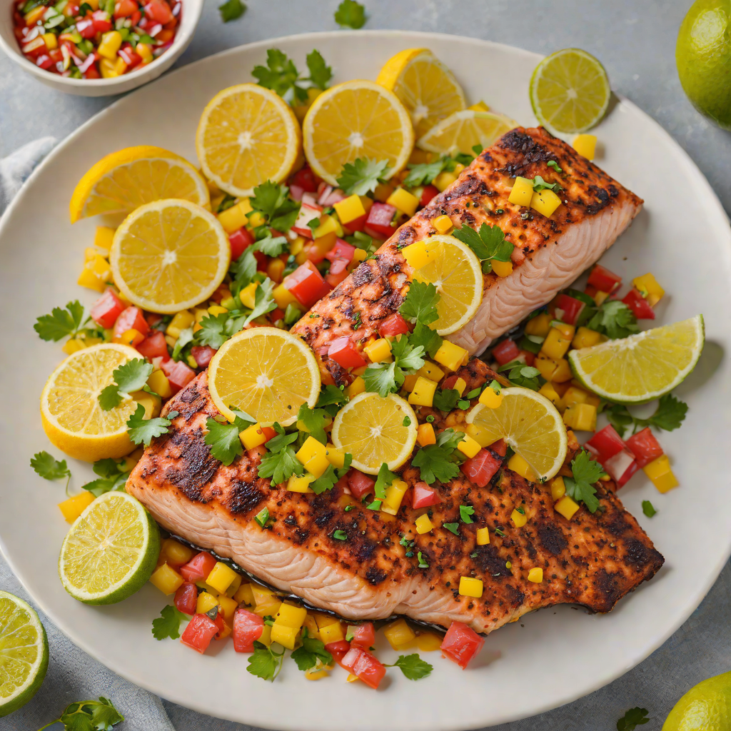 Baked Cajun-Spiced Salmon with Citrus Salsa