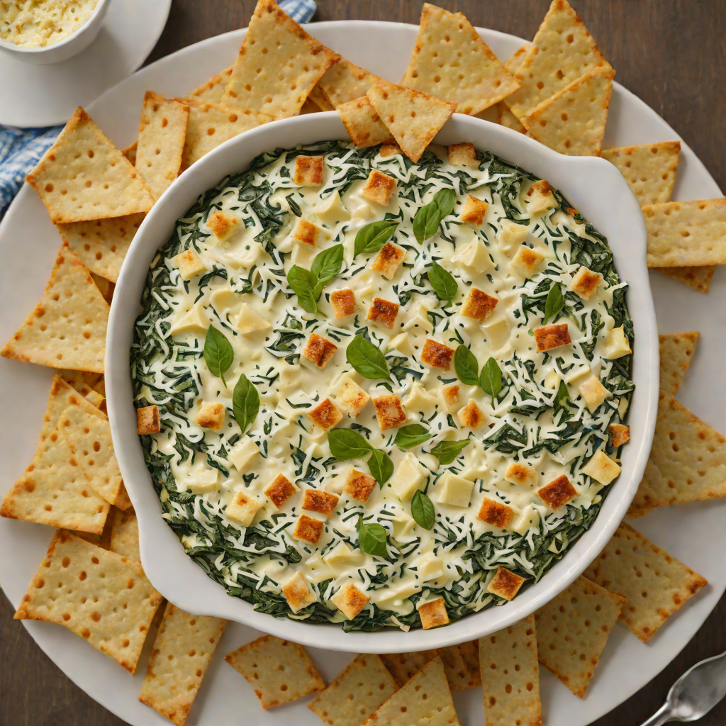 Spinach and Artichoke Dip with Toasted Pita Chips