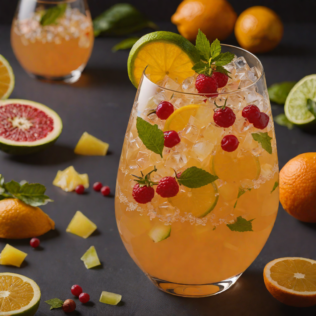 Citrus-Spiced Rum Punch with Fresh Tropical Fruits
