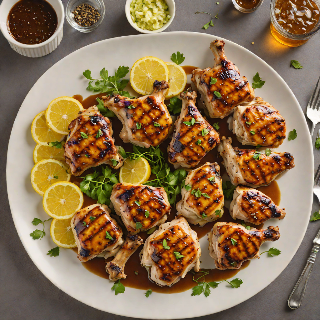 Grilled Beer-Brined Chicken Thighs with Herb Garlic Marinade