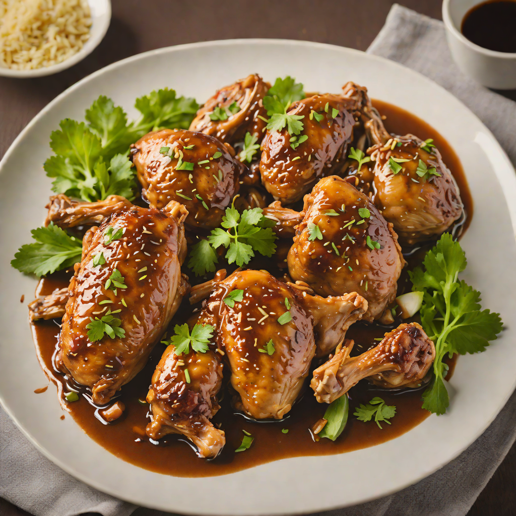 Slow-Simmered Chicken Adobo with Garlic and Vinegar