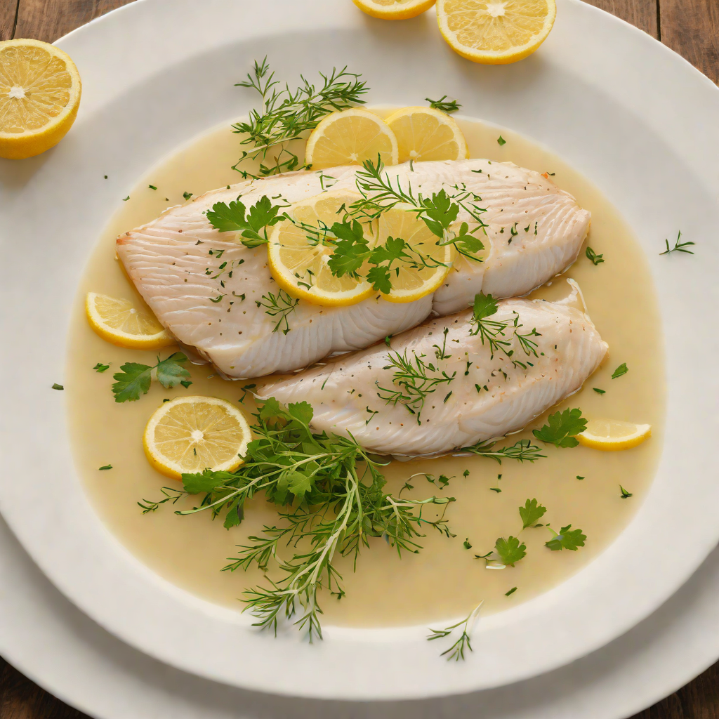 Sole Poached in Lemon and Herb Broth