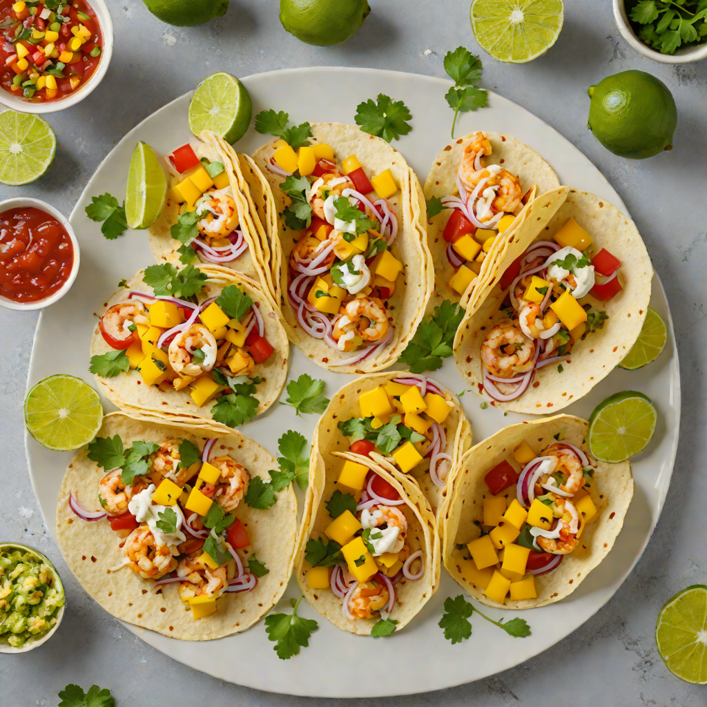 Grilled Lime-Cilantro Shrimp Tacos with Mango Salsa