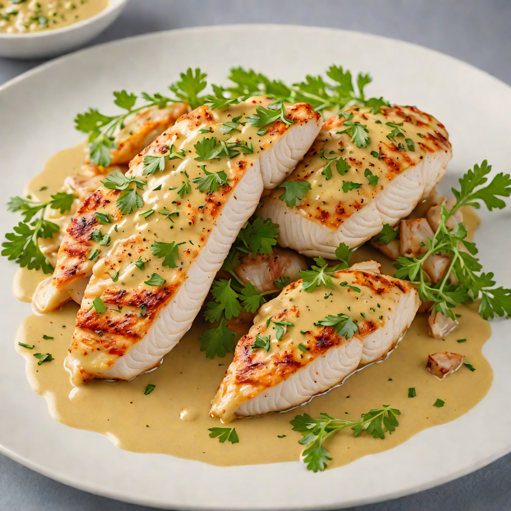 Sautéed Chicken Breast with Tangy Mustard and Herb Sauce