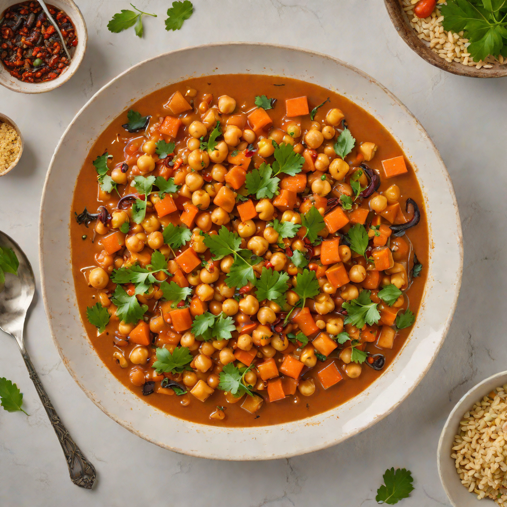 Moroccan-Spiced Carrot and Chickpea Stew with Harissa