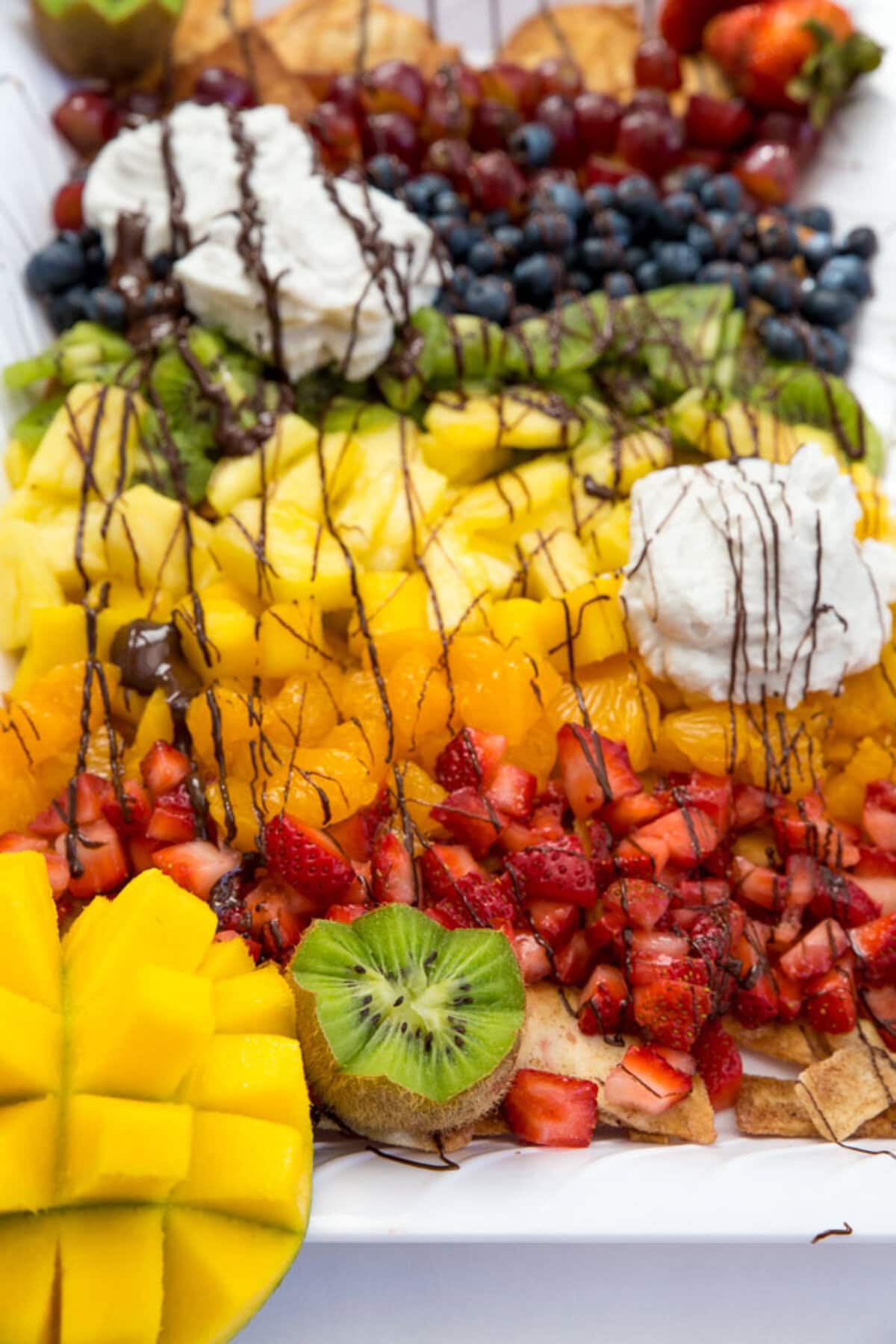 Fruit 'Nacho' Platter with Chocolate Drizzle
