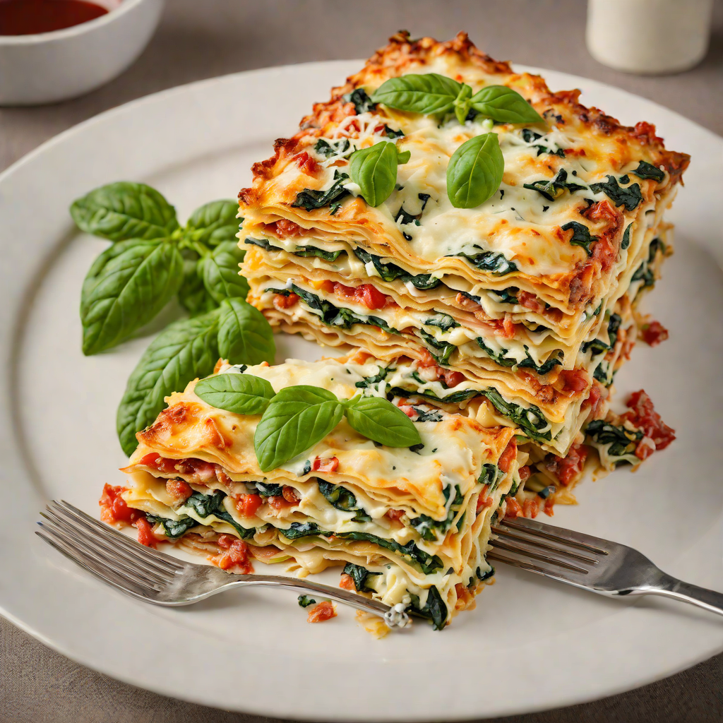 Baked Italian-Style Vegetable Lasagna with Spinach and Ricotta