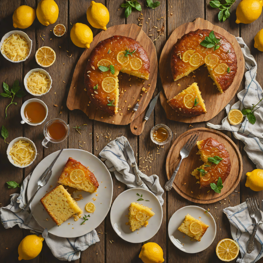 Lemon Zest Polenta Cake with Honey Glaze