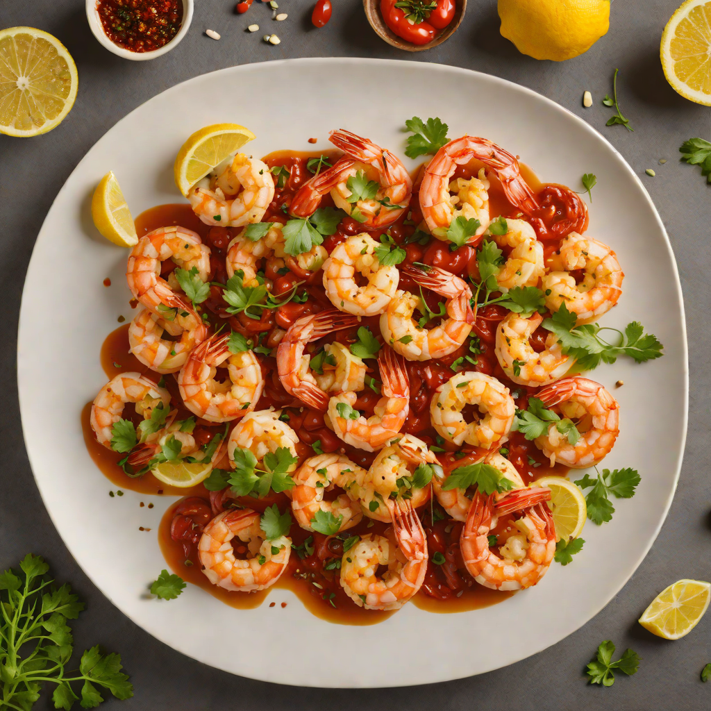 Lemon-Garlic Shrimp with Spicy Tomato Sauce