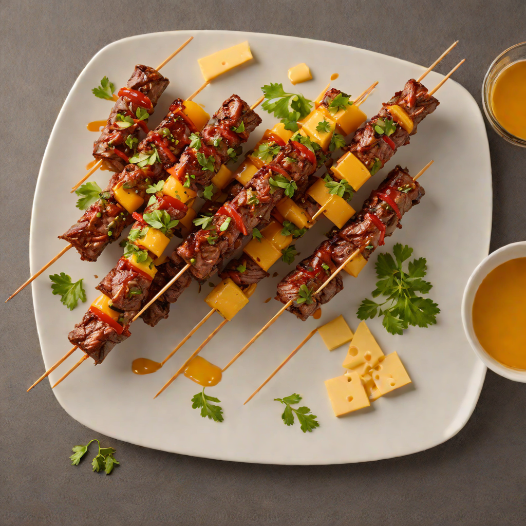 Whiskey-Glazed Beef Skewers with Wisconsin Cheddar