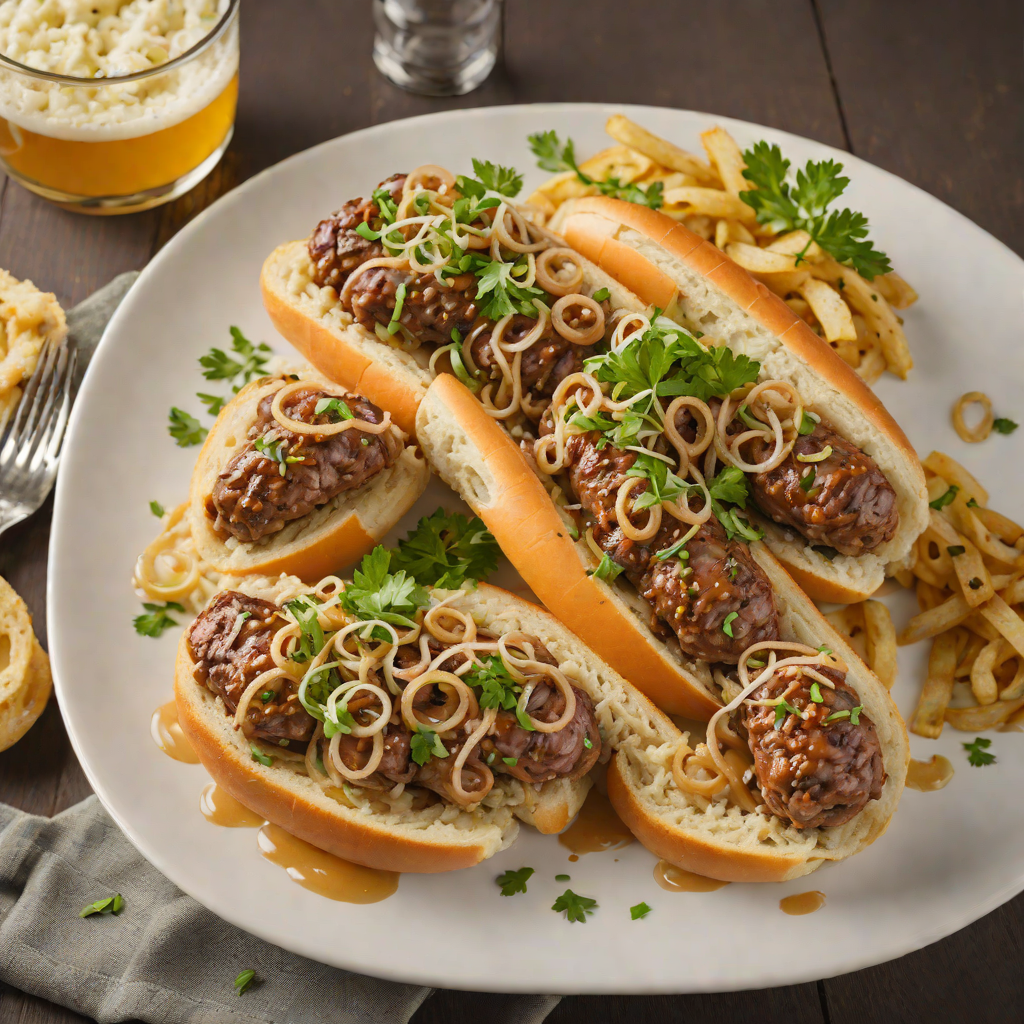 Wisconsin Beer-Braised Bratwurst with Caramelized Onions