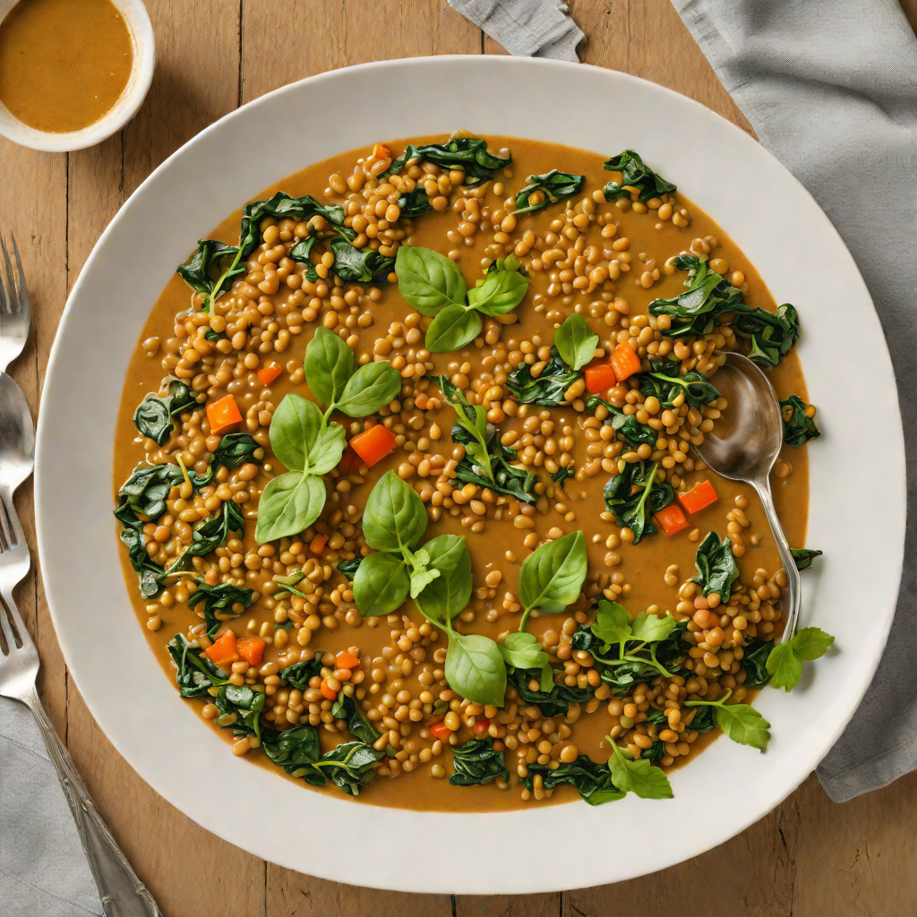 One-Pot Coconut Curry Lentils with Spinach and Ginger