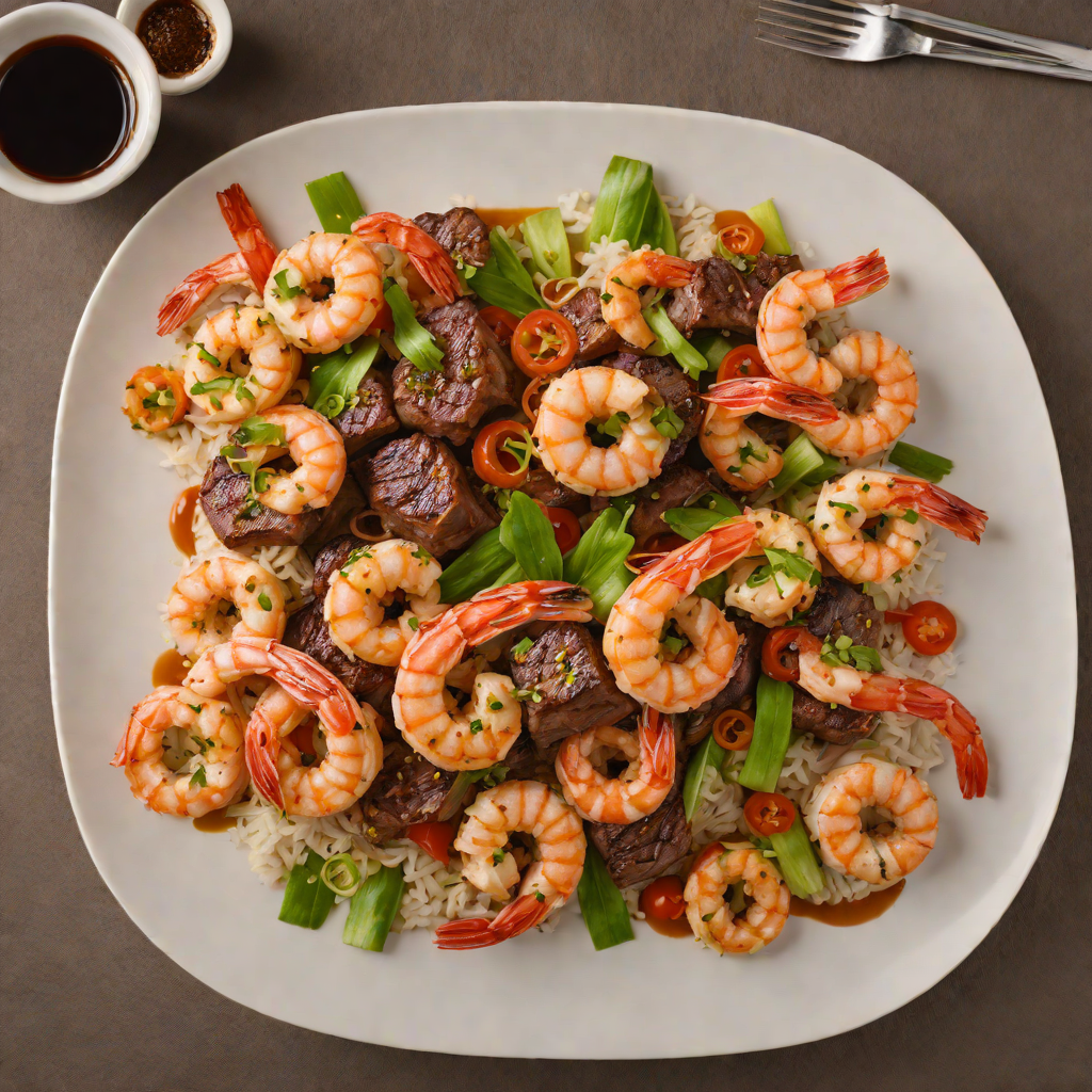 Pan-Seared Shrimp and Steak Hibachi with Garlic Soy Sauce